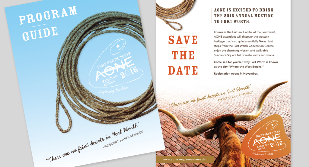 AONE 2016 Annual Conference Branding design by Hughes design|communications