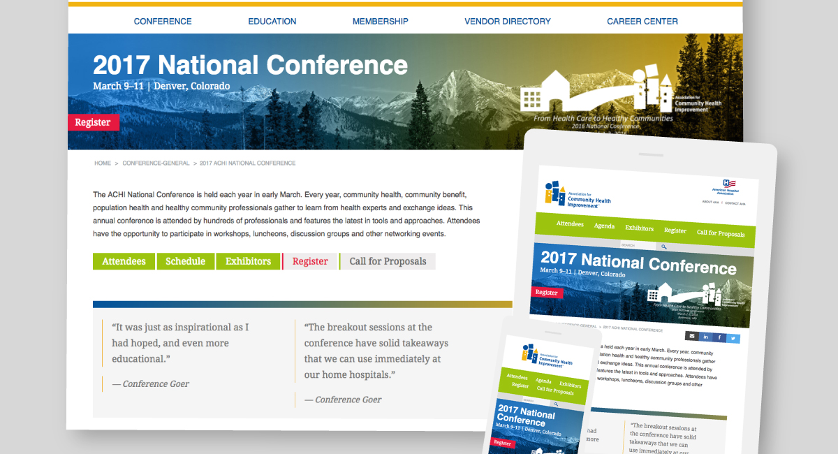 ACHI Annual Conference Website hughes design communications