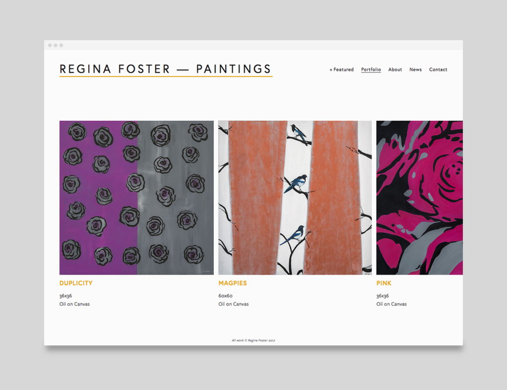 Regina Foster Website - hughes design | communications