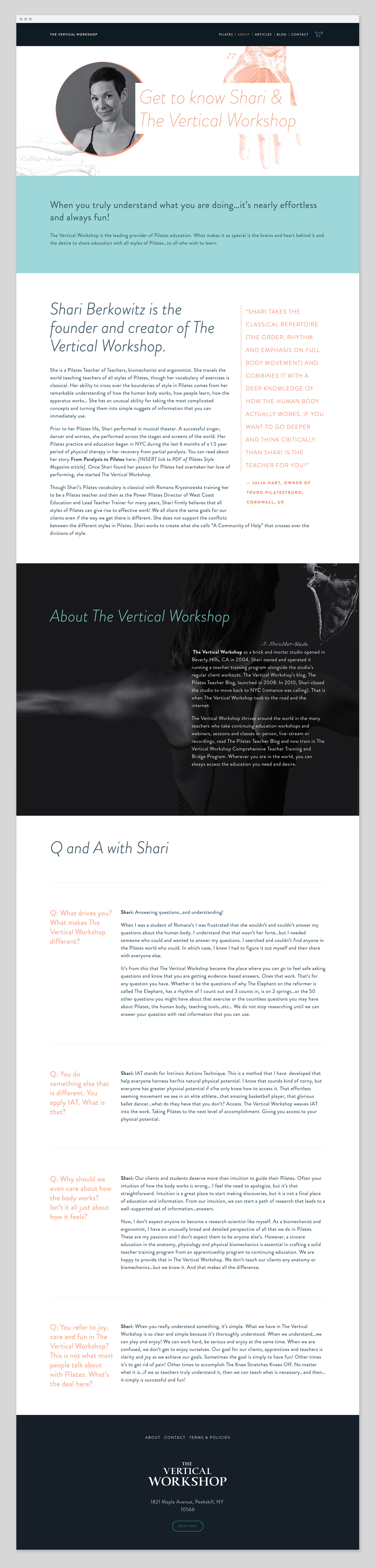 The Vertical Workshop Website Design About Page