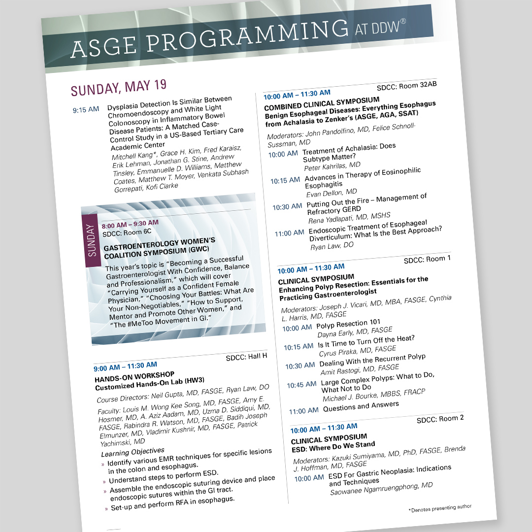 ASGE DDW Meeting Guide Book Design by Hughes Design