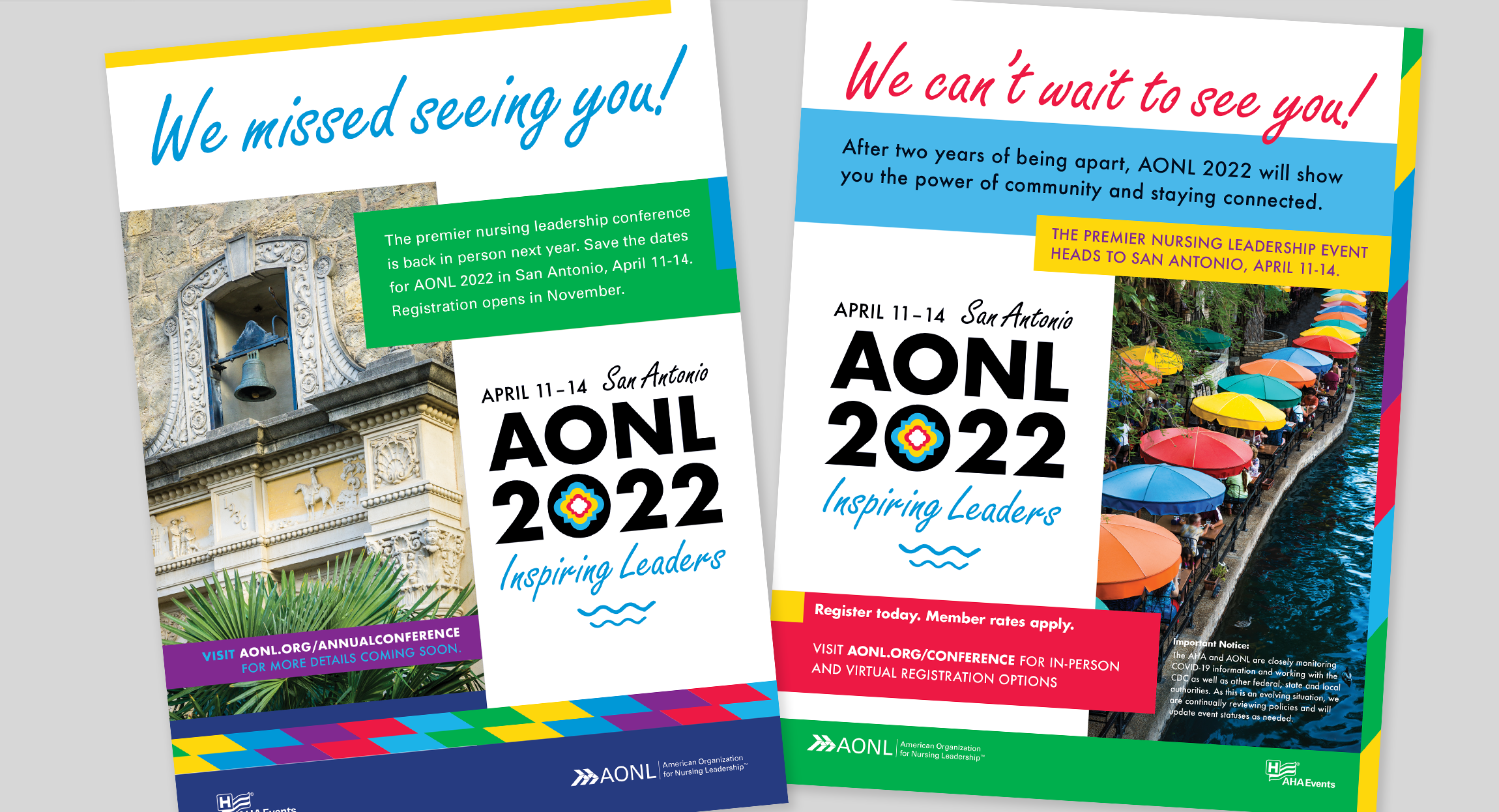 AONL 2021 Annual Conference Advertisements design by Hughes design communications
