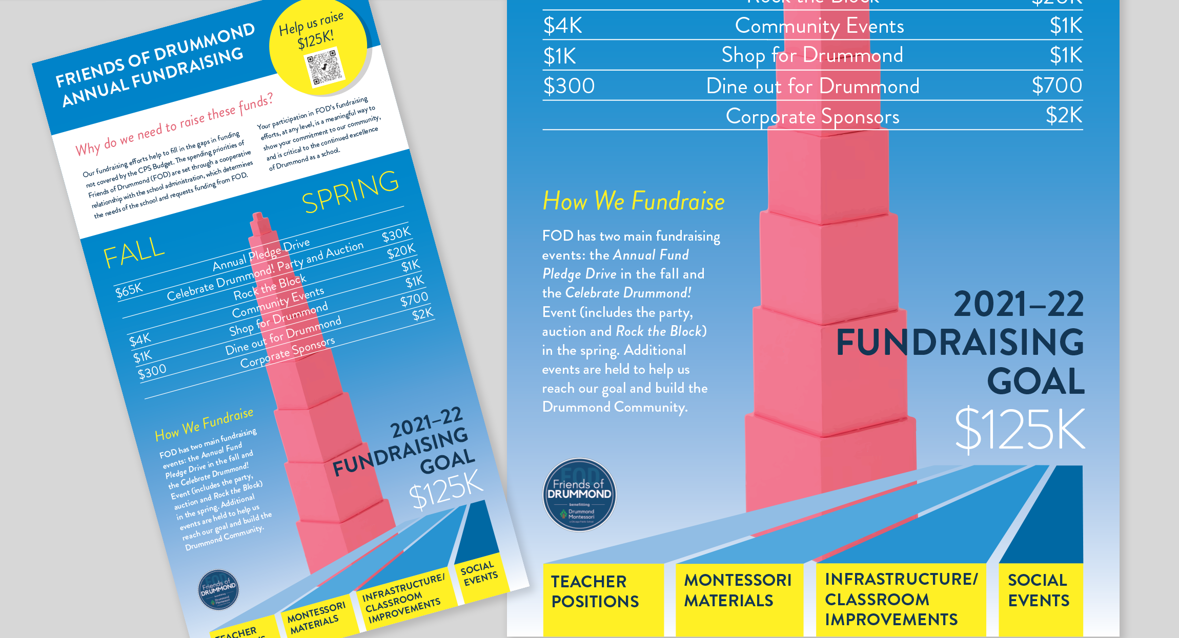 Drummond Montessori Fundraising Flyer design by hughes design|communications