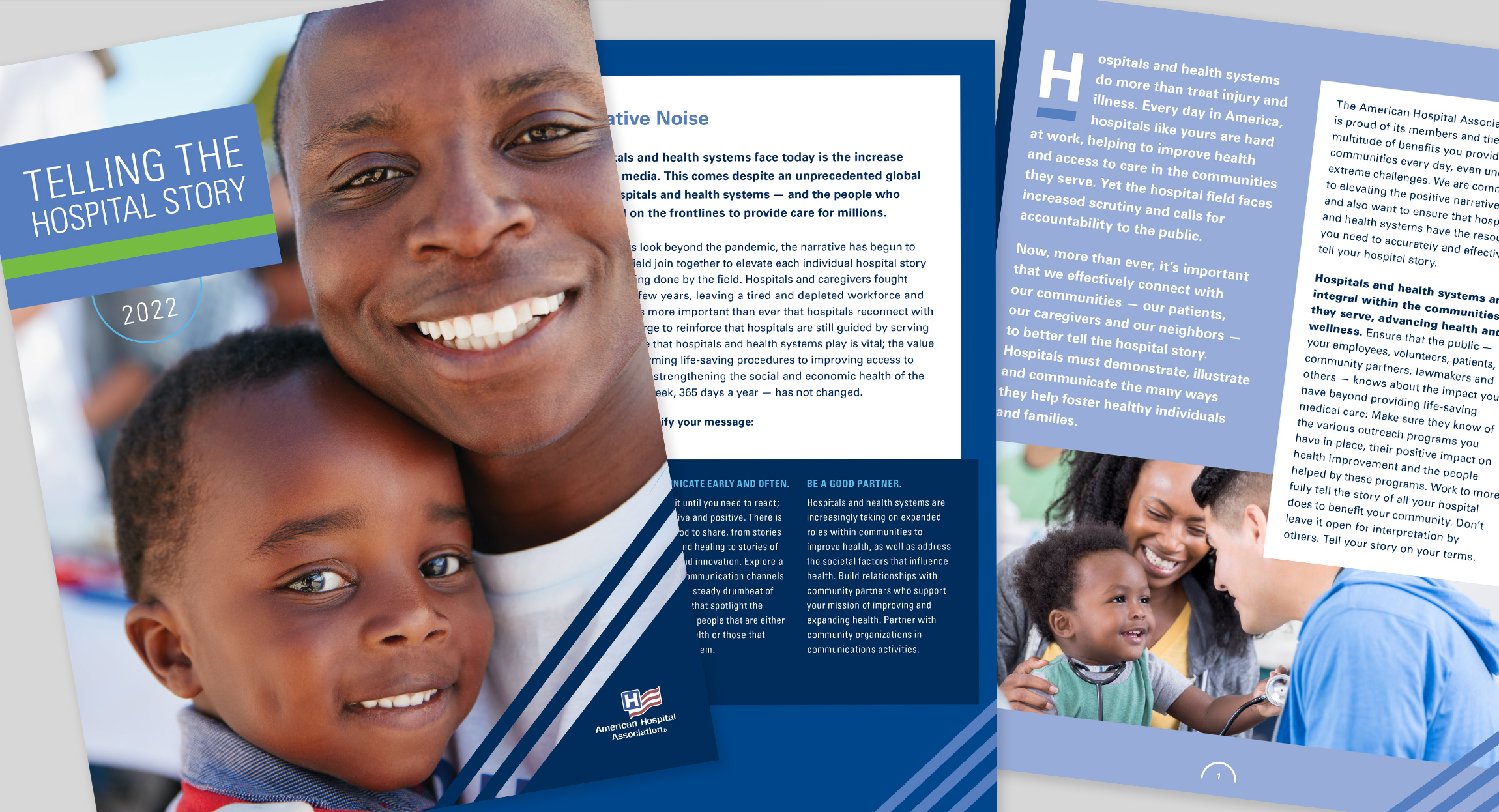 AHA Telling the Hospital Story design by Hughes design | communications