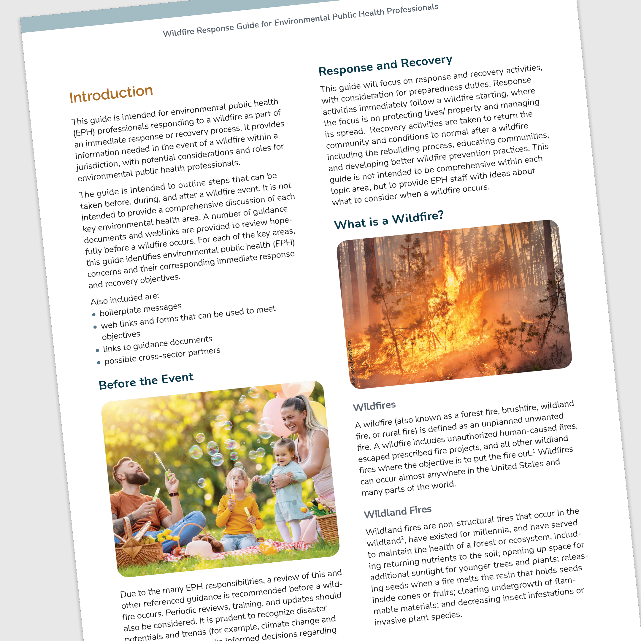 Wildfire Resource guide layout by Hughes Design Communications