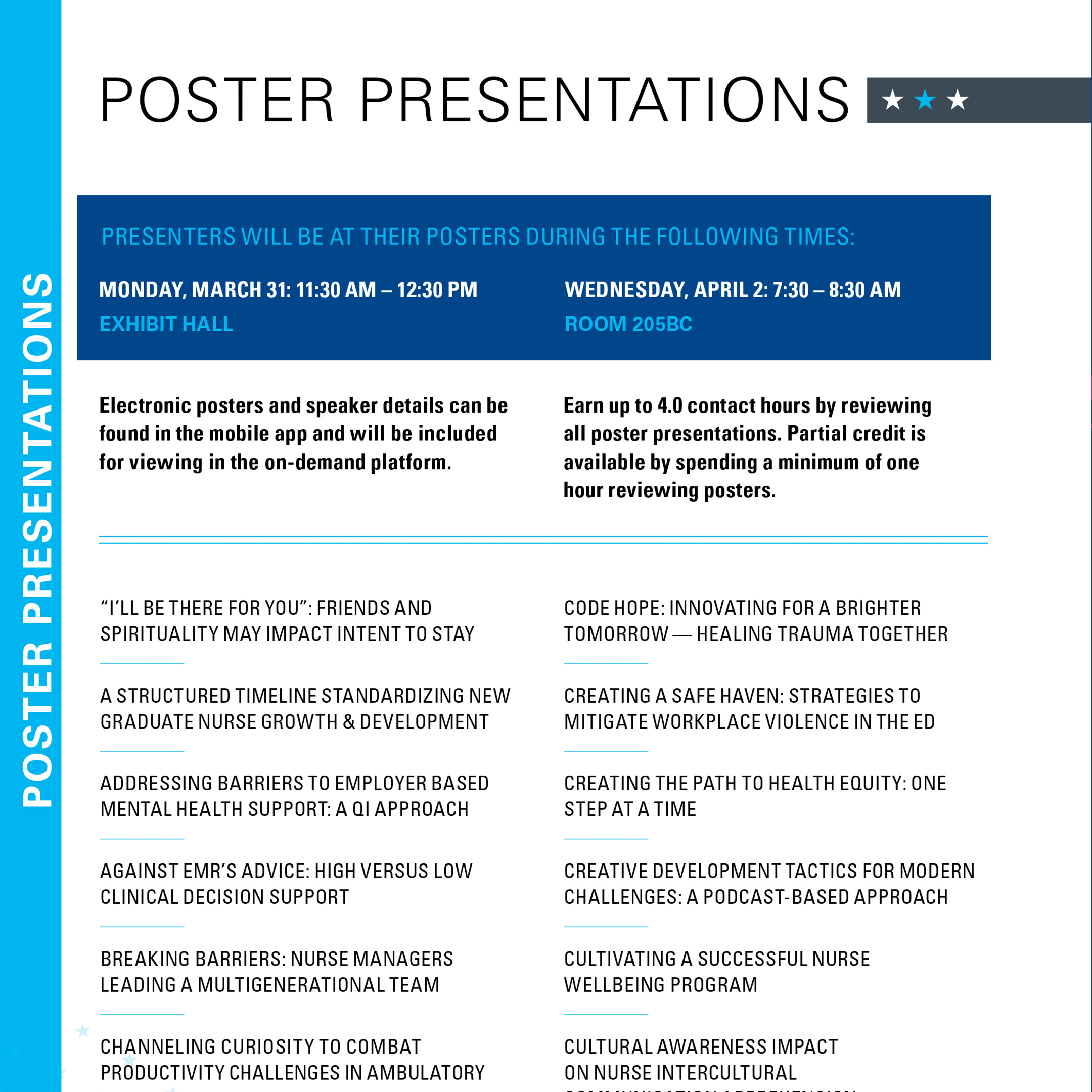 AONL 2025 Annual Conference Onsite Guide Poster Presentations Pages