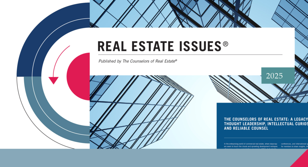 CRE Real Estate Issues 2025 graphic design by Hughes Design in Chicago